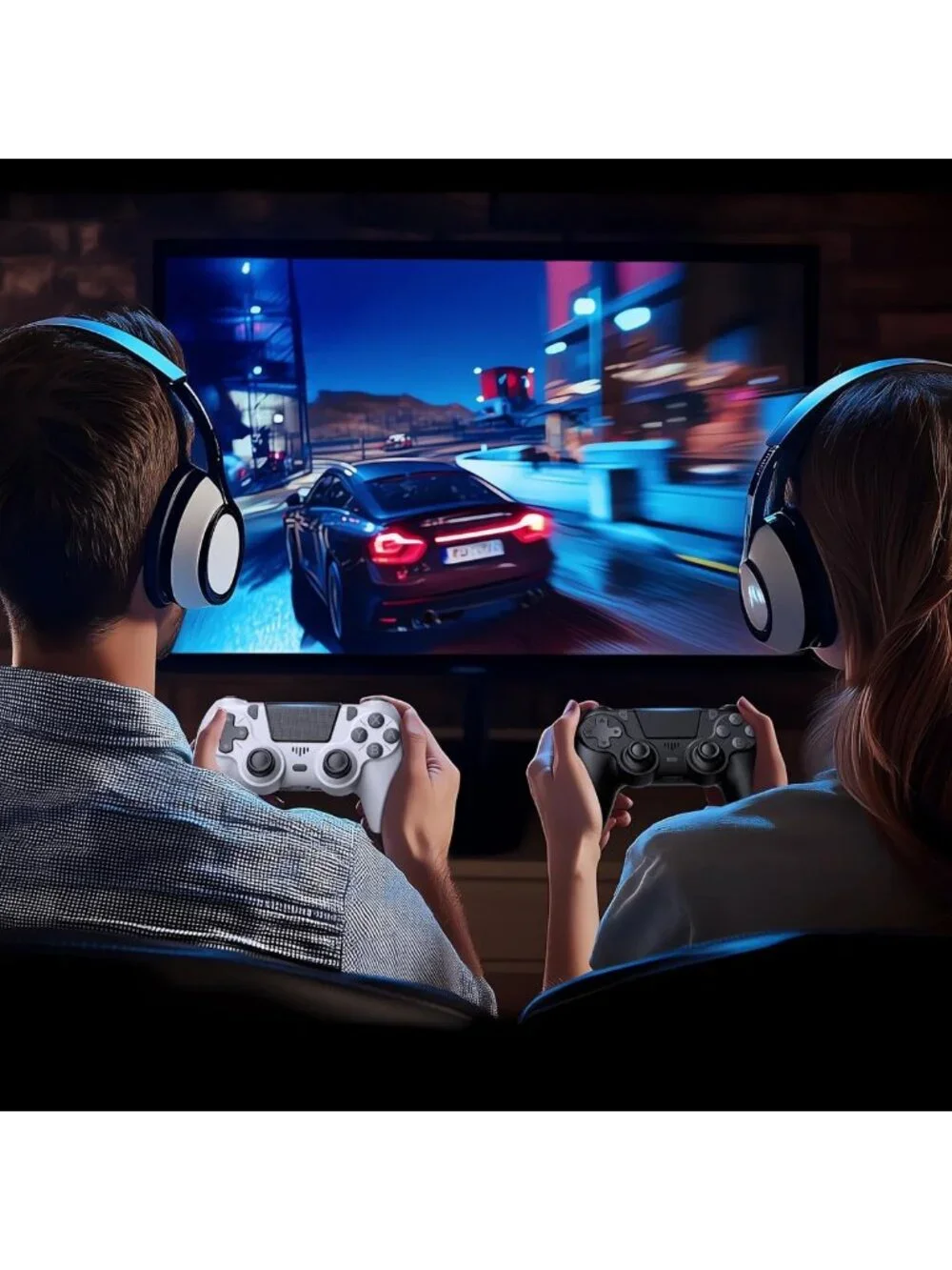 2 Pack Wireless Controllers with Charging Dock for PS4/Pro/Slim - LED Charging
